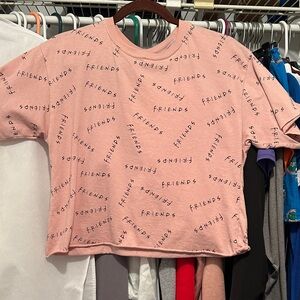 FRIENDS Pink All-Over Logo Crop Top